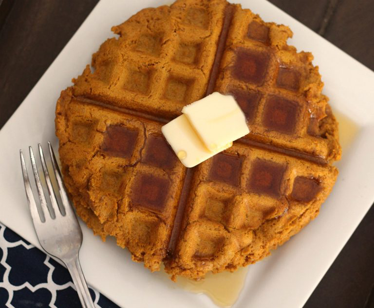 Vegan + Gluten-Free Pumpkin Spice Waffles | Mom Needs Chocolate